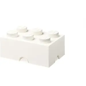 Storage Box room copenhagen LEGO Storage Brick 6 White – stackable plastic storage brick for toys and household items