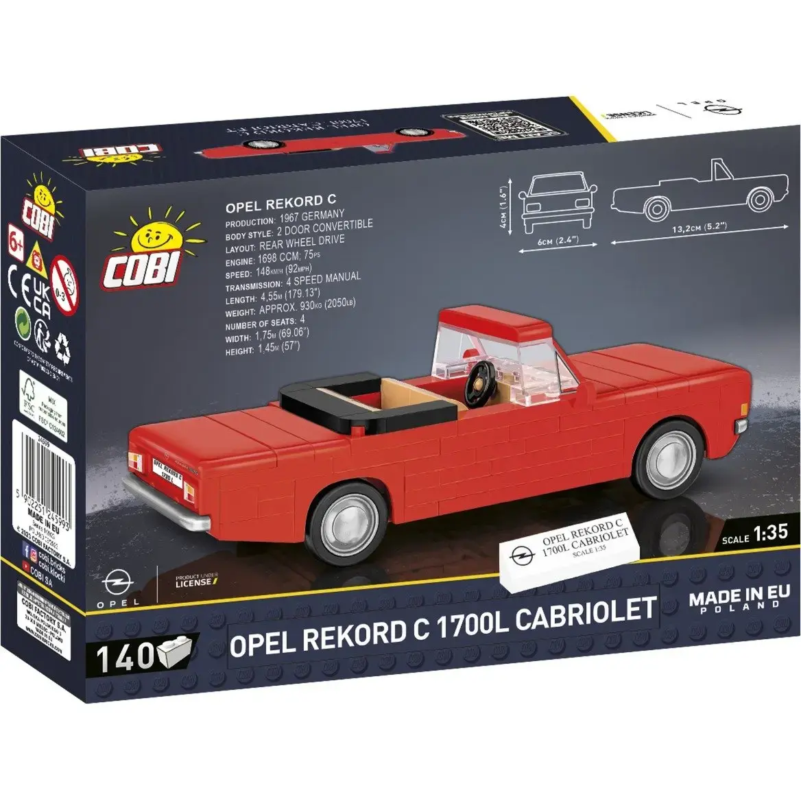 Cobi konstruktors Opel Rekord C 1700 L Cabriolet Photo 4
