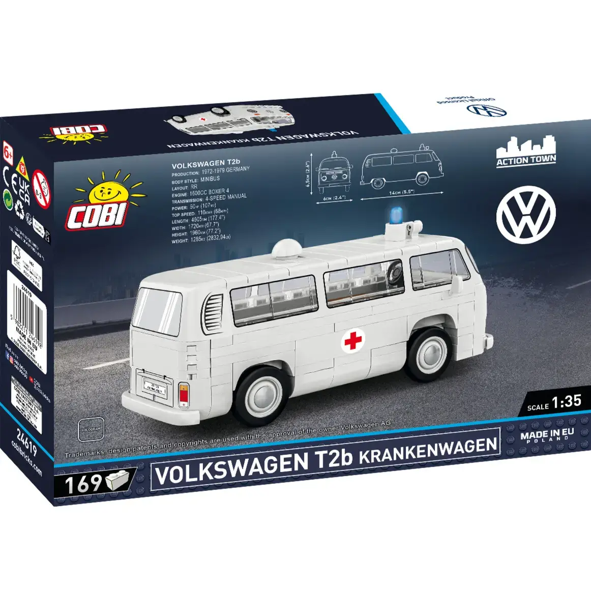 Cobi Volkswagen T2b Ambulance model kit 1:35 Photo 4