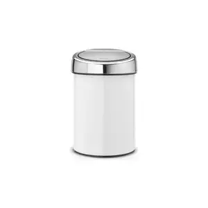 BRABANTIA Touch Bin 3 L White (model 36 44 88) — small pedal‑free waste bin for hygienic disposal