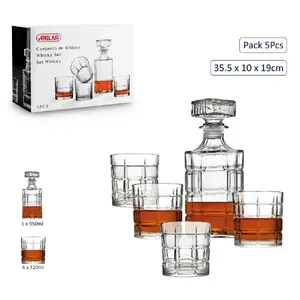 Viski komplekts Anitex PT07208007 — 4 glāzes pa 320 ml un karafe 950 ml