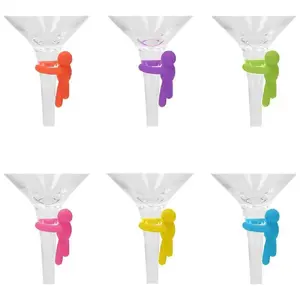 Drink Markers Tognana IT64N39MAA6M153A silicone assorted 6 pcs for stemmed glasses