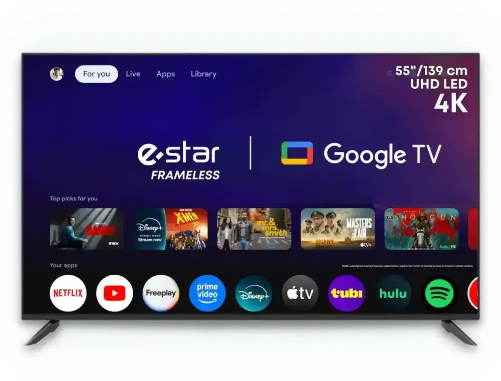 eSTAR 55A1T2 55 Collu 4K Ultra HD Smart LED Televizors Photo 7