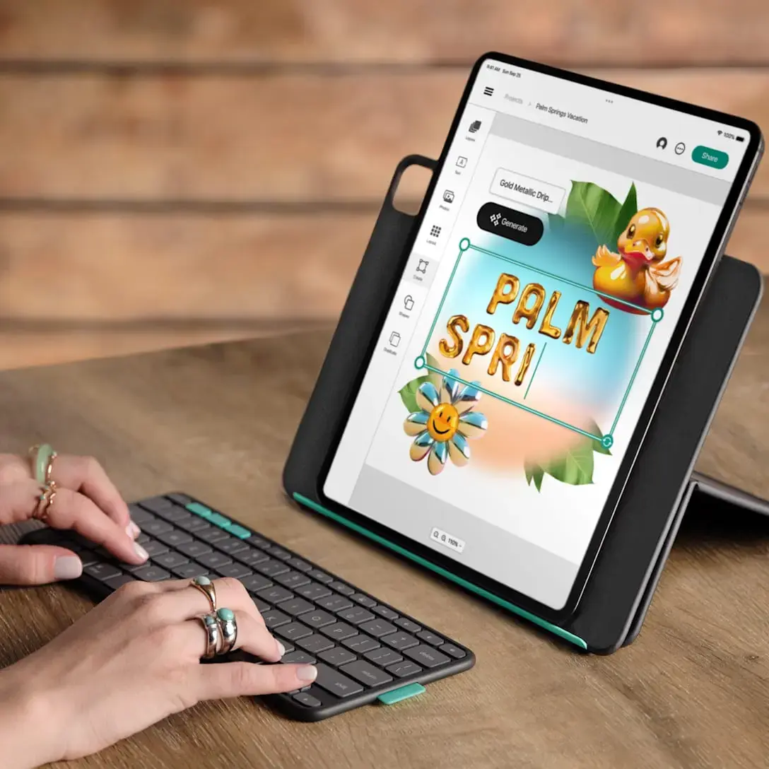 Logitech Flip Folio tastatūra Apple iPad 13 collām Photo 2