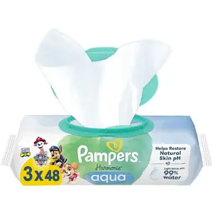 Pampers Harmonie Aqua Paw Patrol mitrās salvetes 3x48 gab.