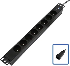 Lanview TUPS055 Strāvas sadales bloks 19 collas 8 ligzdas C20 Melns 4000W