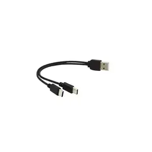 Кабель зарядный PREMIUMCORD ku2y04 — 2× USB‑C, USB 2.0, 15 см, черный