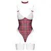 Боди Cottelli Collection M Plaid с подвязками и чокером Photo 5