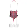 Боди Cottelli Collection M Plaid с подвязками и чокером Photo 6