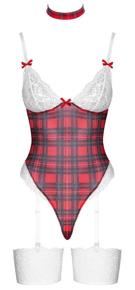 Боди Cottelli Collection с подвязками и чокером, XL Photo 5