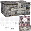 Плетеная корзина для пикника Springos CS0133 на 4 персоны Photo 6