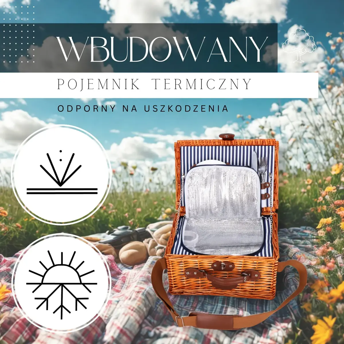 Thermal picnic basket Springos CS0134 37x27x20 cm Photo 10