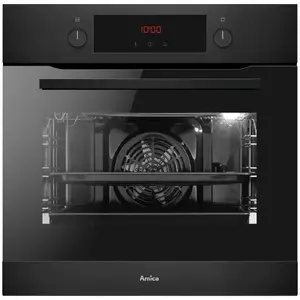 Built-in electric oven AMICA ED3759B FINE PYRO, 65 L, pyrolytic self-cleaning, 595×595×570 mm, black