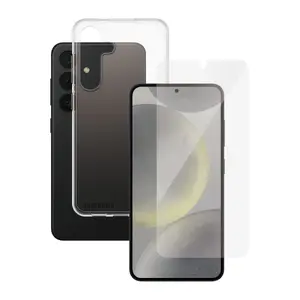Набор защитных плёнок 2-в-1 PanzerGlass SAFE. для Samsung Galaxy S24 — закалённое стекло + TPU задняя крышка, прозрачный, 50 шт.