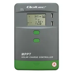 MPPT контроллер заряда солнечной батареи QOLTEC 53662 с датчиком температуры