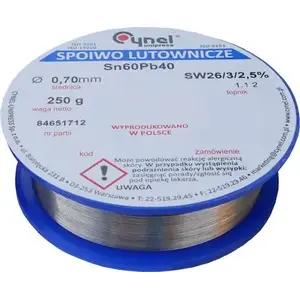 Lodēšanas stieple Mojeledy Cyna 1,00 mm 100 g SW26/3/2.5% (Sn60Pb40) ar plūsmas kodolu
