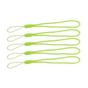 Hand wrist strap lanyard HQ PS-M-5STR-GN, set of 5, 18 cm, neon green