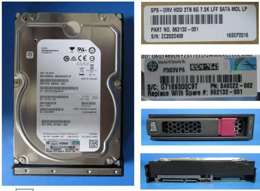 HP Enterprise 2TB SATA cietais disks