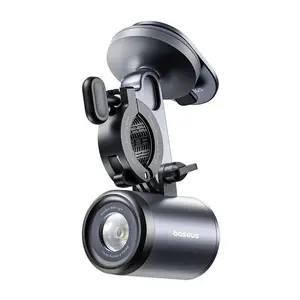 Bike mount Baseus PrimeTrip 2-in-1 phone holder with flashlight, black