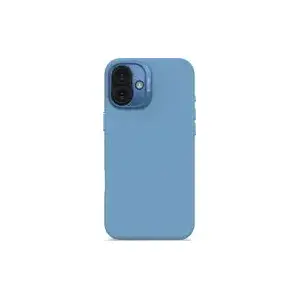 Silicone back cover Decoded for iPhone 16 Plus, antimicrobial, light blue