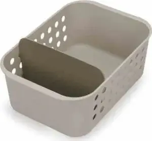 Bathroom storage basket joseph joseph EasyStore 70587 Large, ecru, open-top organizer for toiletries