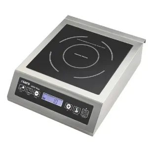 Индукционная плита SARO DE137360-1020 230V 3,5 kW серебристая, 10 уровней мощности, для посуды Ø12–26 см, 60–240°C