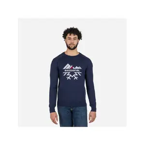 Džemperis Rossignol Alpine Half Zip 951462 — tumši zils, vīriešu puslokveida rāvējslēdzējs