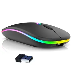 GameBox MR12 Беспроводная Мышь с RGB Подсветкой Тихий Клик USB Перезаряжаемая Эргономичный Дизайн Черный