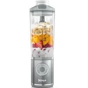 Портативный блендер Ninja BC251EUSL — 0.57 л, аккумулятор 11.1 В, лезвия из нержавеющей стали, прозрачный/серебристый