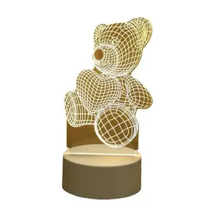 Decorative 3D Illusion LED Night Lamp E-LIGHT ILU Football Multi-color USB Powered 25x15 cm