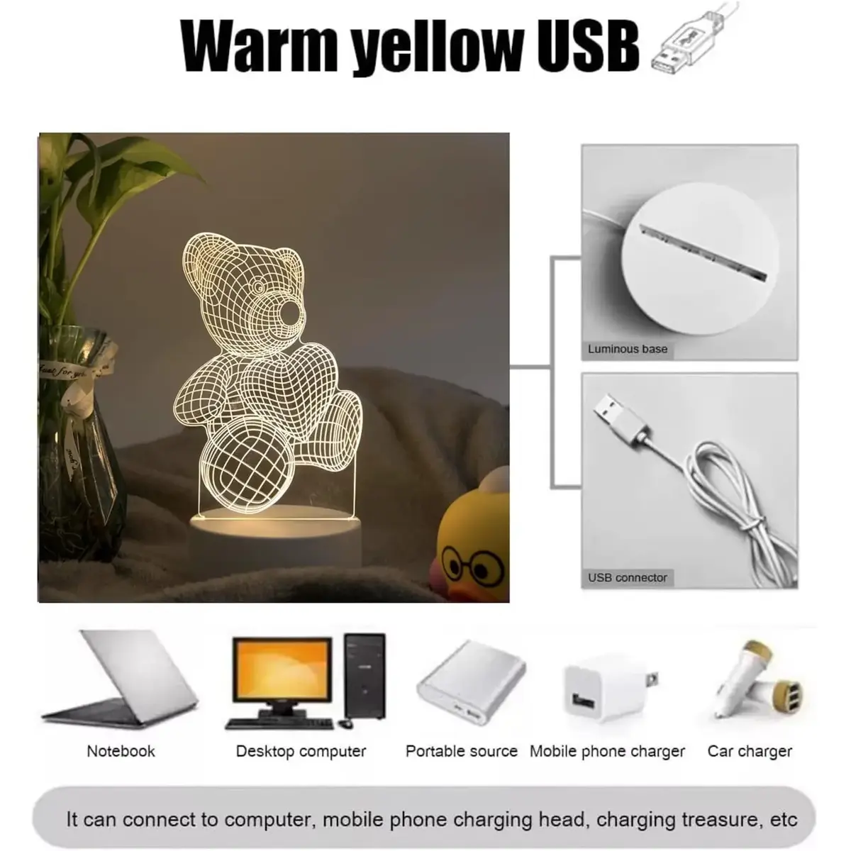 3D LED ночная лампа E-LIGHT ILU Football Photo 3