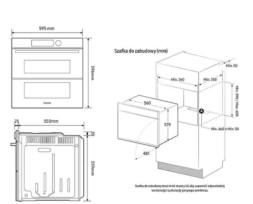 Samsung NV7B42251AK iebūvējamā elektriskā krāsns Photo 10