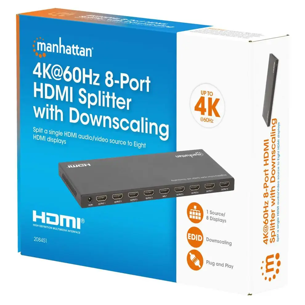 Manhattan 4K@60Hz 8-Port HDMI Splitter Photo 2