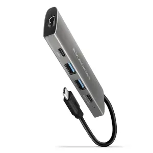 Axagon HMC-5G21 USB-C 10Gbps 5in1 centrmezgls 4K Ultra HD 60W
