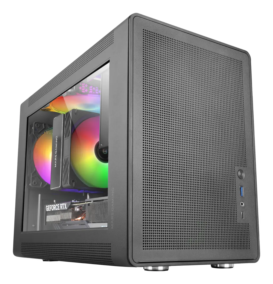 Mars Gaming MC-XPS Mini Tower PC Case Black Photo 3