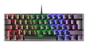Mars Gaming MK60 Mehāniskā spēļu tastatūra USB QWERTY US English RGB LED 60% Melna