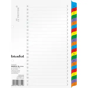 Картонные разделители для папки Biurfol A5 A–Z (алфавитные) — Biurfol TRY-05-02