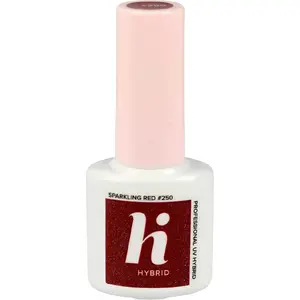 Hybrid nail lacquer HI HYBRID #250 Sparkling Red 5 ml — hybrid/gel polish, 5ml bottle