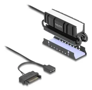 Heatsink DELOCK 18460 for M.2 SSD 2280 — Aluminium/Copper, RGB 5V, Black