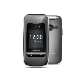 Раскладной сотовый телефон Emporia ONE 2.4 дюйма 240 x 320 пикселей камера 2 МП аккумулятор 900 мАч Bluetooth черный, серый