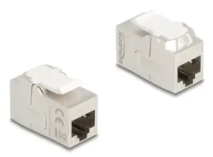 Модуль keystone DELOCK 90718, плоский разъем RJ-45, серебристо‑белый, 16.3×30.6×20.5 мм