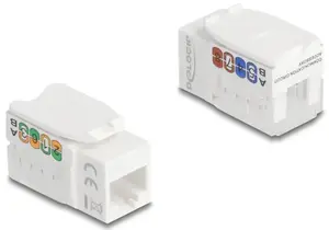 Keystone modulis DELOCK 90720, plakans RJ-45, balts, 16,8×32,6×19,6 mm