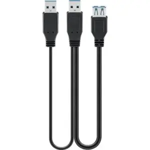 Кабель USB GOOBAY RB95749 — USB-A на 2× USB-A, 0,3 м, черный