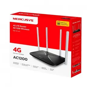 Wi‑Fi 4G LTE router MERCUSYS MB135‑4G AC1200 — Dual‑band AC1200 wireless, 4G LTE WAN