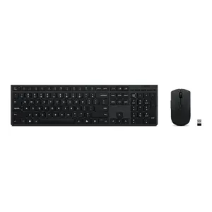 Wireless Keyboard and Mouse Combo Lenovo Professional 2.4 GHz & Bluetooth, compact layout, USB receiver