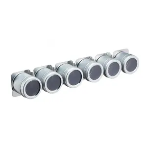 Magnetic Spice Jar Set Masterclass GB40MCSRSS6PC — 6-piece metal jars with shelf, 80 ml, rack 43×7.5×6 cm