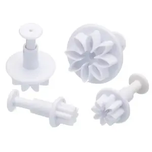Fondant plunger cutters KitchenCraft GB40KCFCFLOW4PC plastic white, 4-piece, 9×5×4 cm