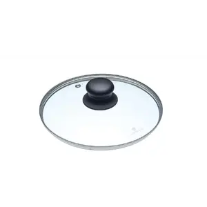 Glass Lid 20 cm Masterclass with Tempered Glass, Stainless Steel Rim and Bakelite Handle