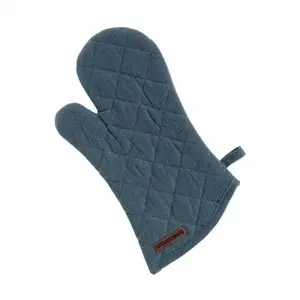 Oven mitt Tescoma FANCY HOME 31×17 cm Blue, natural ramie, prolonged wrist protection