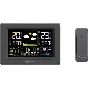 Цифровая метеостанция Renkforce RF-4883630 — измерение температуры и влажности для дома и улицы, чёрная